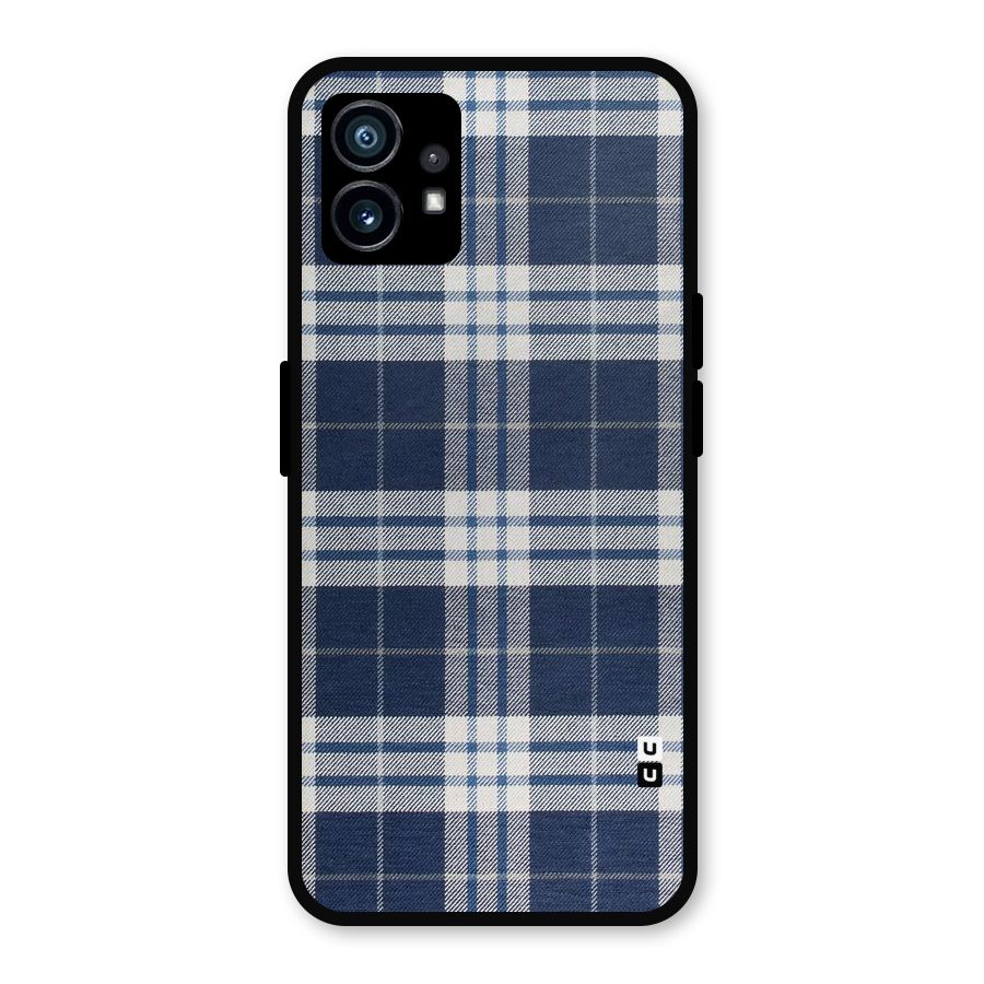 Blue White Check Metal Back Case for Nothing Phone 1
