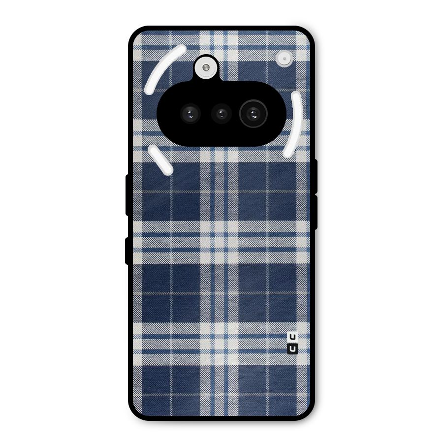 Blue White Check Metal Back Case for Nothing Phone 3a