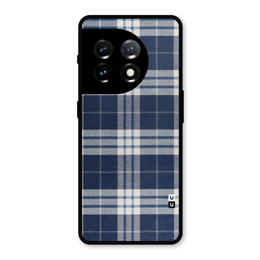 Blue White Check Metal Back Case for OnePlus 11