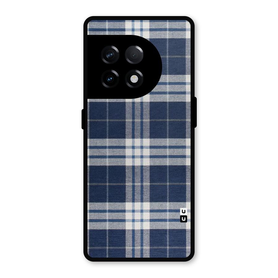 Blue White Check Metal Back Case for OnePlus 11R