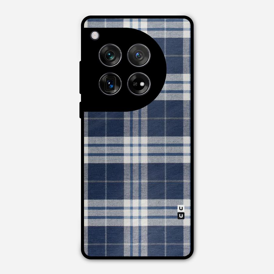 Blue White Check Metal Back Case for OnePlus 12