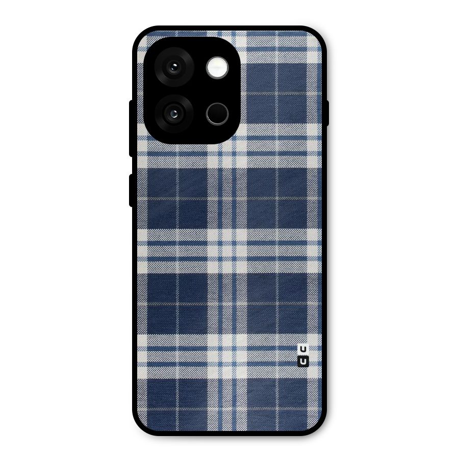 Blue White Check Metal Back Case for OnePlus 13s