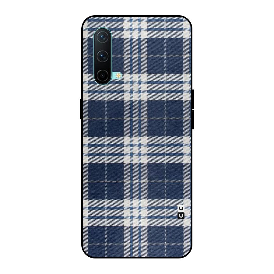 Blue White Check Metal Back Case for OnePlus Nord CE 5G