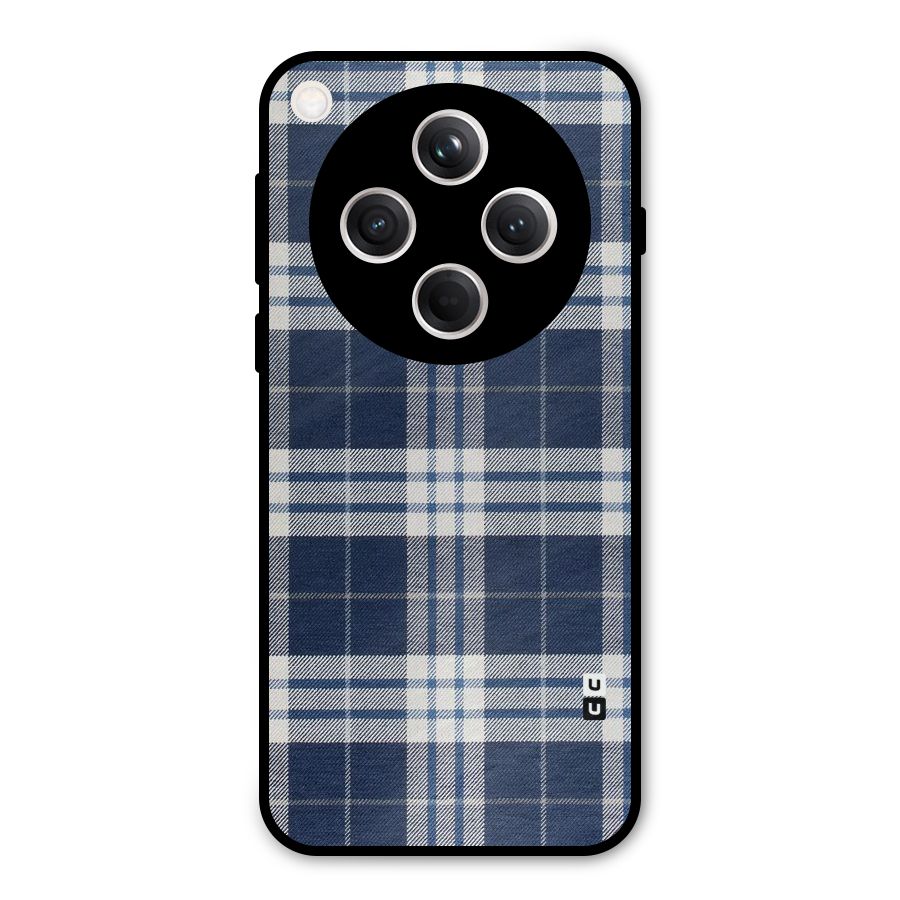 Blue White Check Metal Back Case for Oppo Find X8