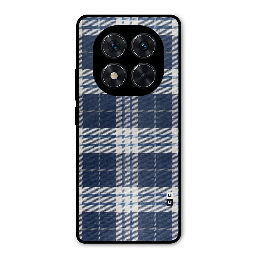 Blue White Check Metal Back Case for Poco X7