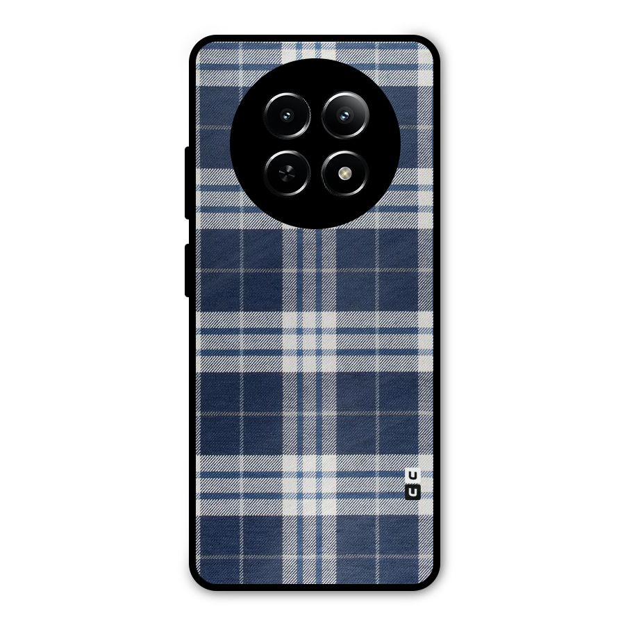 Blue White Check Metal Back Case for Realme 13