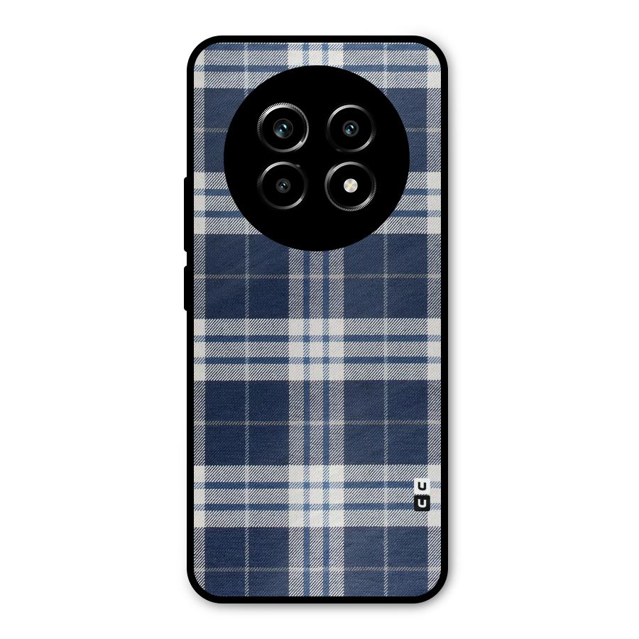 Blue White Check Metal Back Case for Realme 13 Pro