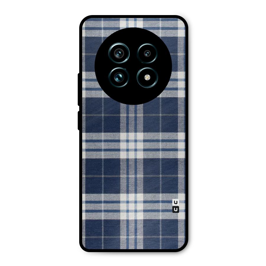 Blue White Check Metal Back Case for Realme 13 Pro Plus