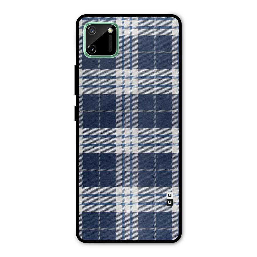 Blue White Check Metal Back Case for Realme C11