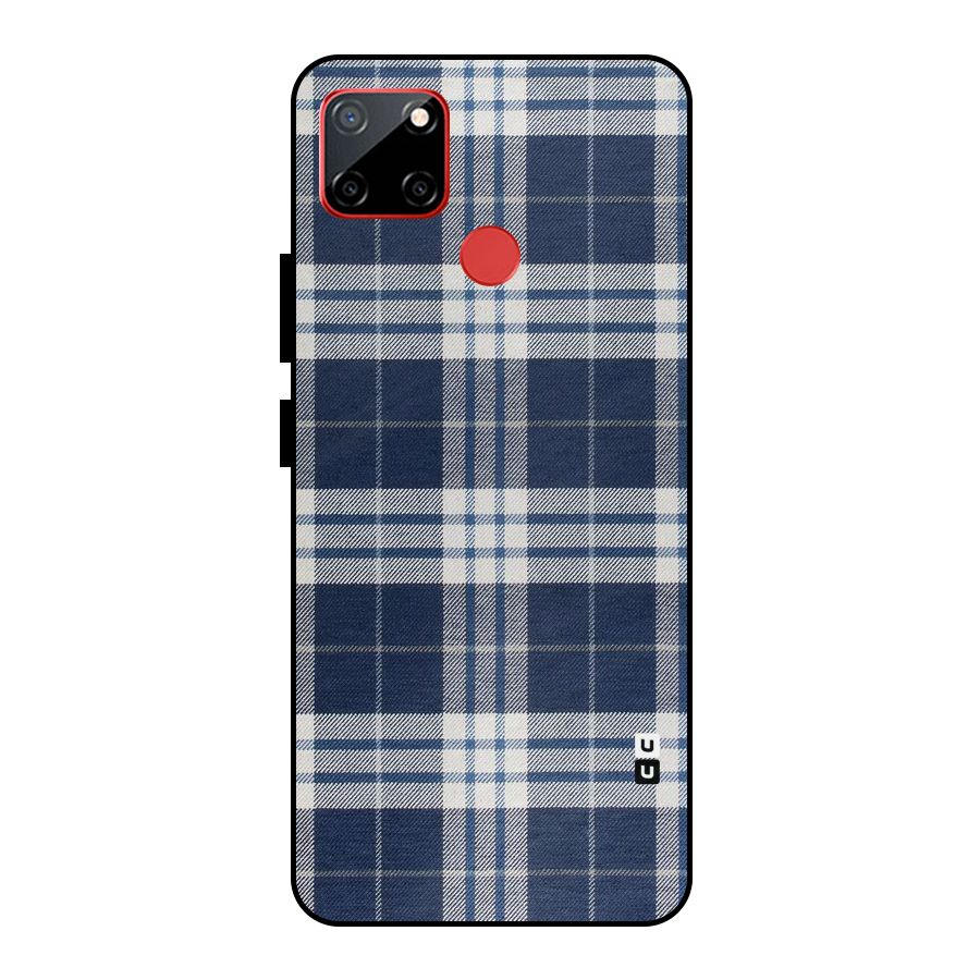 Blue White Check Metal Back Case for Realme C12