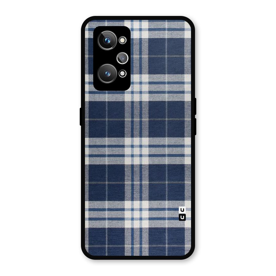 Blue White Check Metal Back Case for Realme GT Neo 3T
