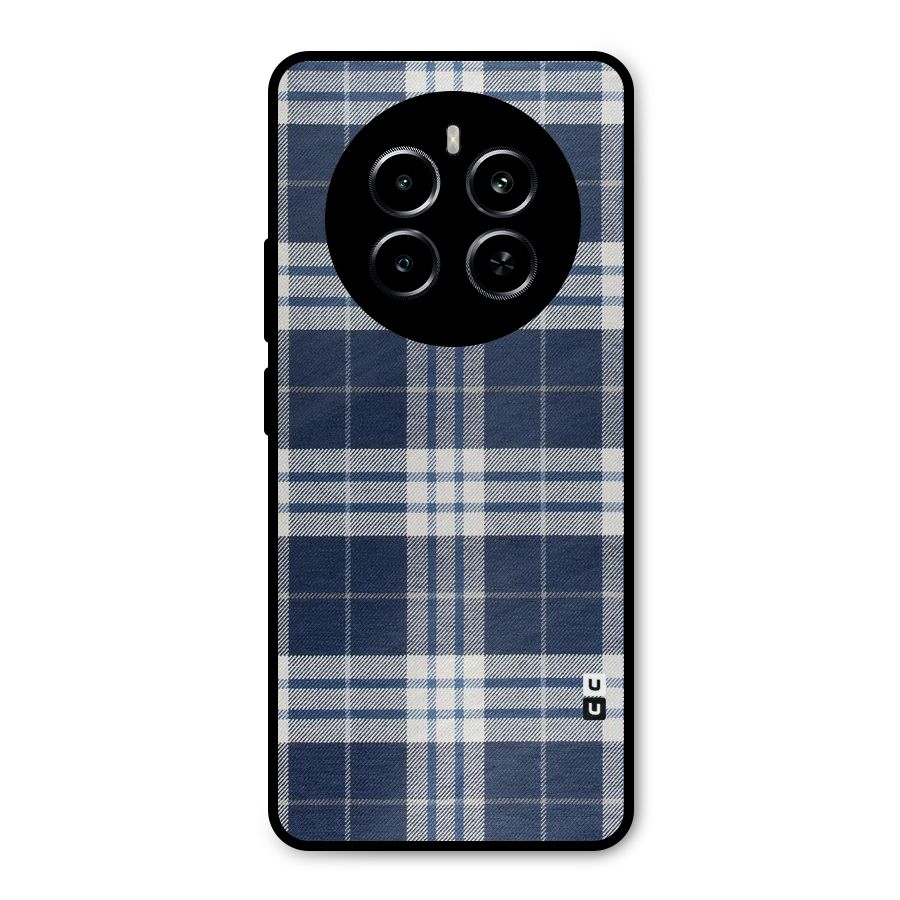 Blue White Check Metal Back Case for Realme P1