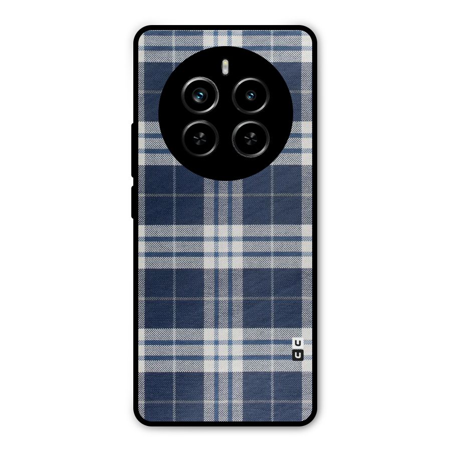Blue White Check Metal Back Case for Realme P1 Pro