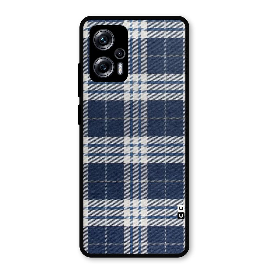 Blue White Check Metal Back Case for Redmi K50i