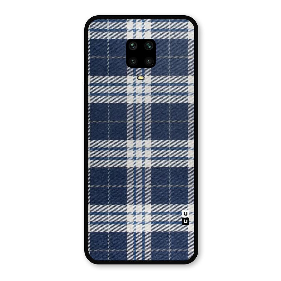 Blue White Check Metal Back Case for Redmi Note 10 Lite