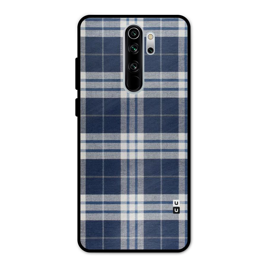 Blue White Check Metal Back Case for Redmi Note 8 Pro
