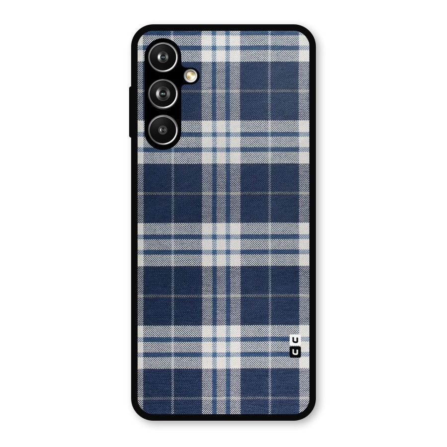Blue White Check Metal Back Case for Samsung Galaxy M54