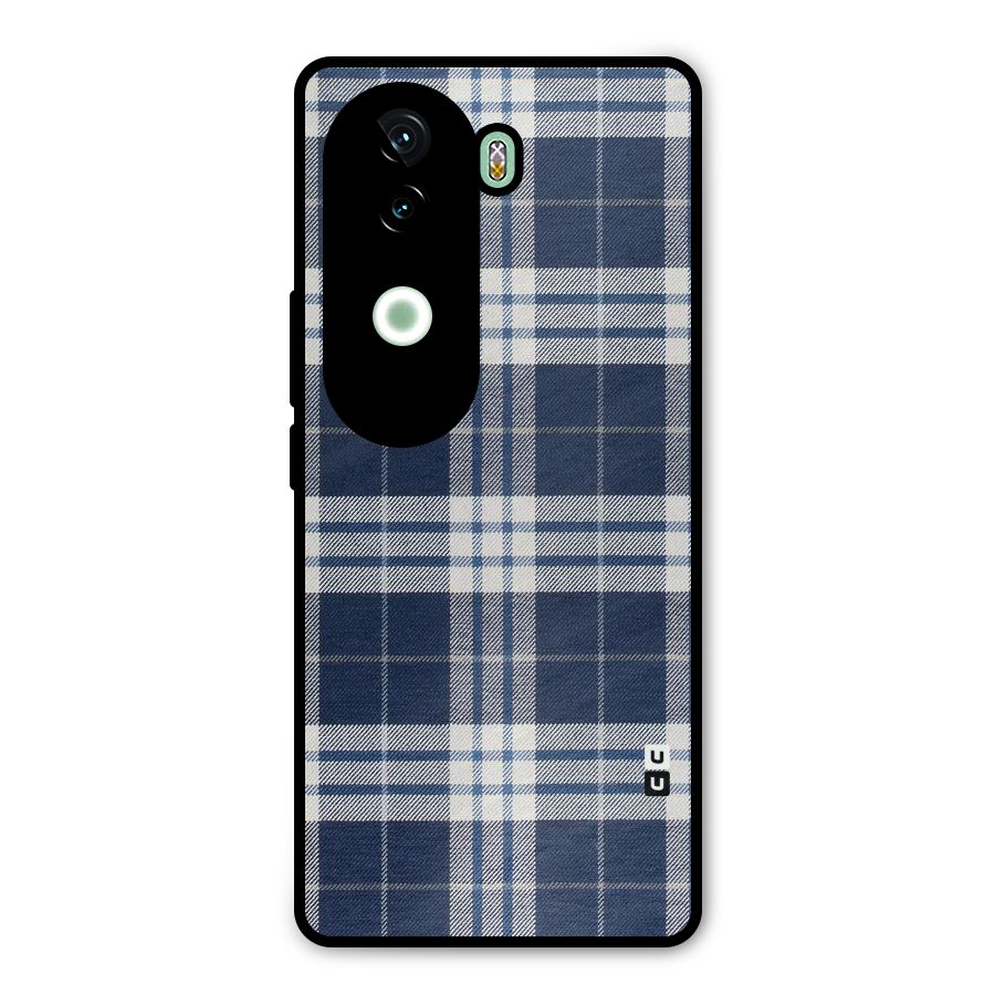 Blue White Check Metal Back Case for Vivo V40e