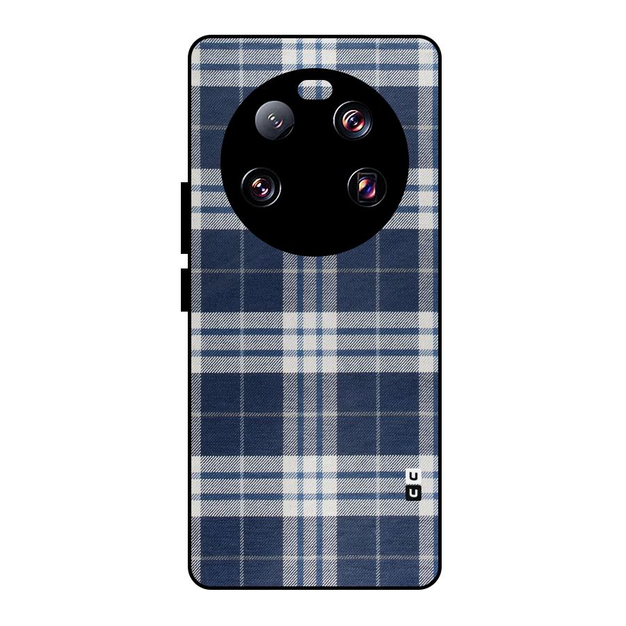 Blue White Check Metal Back Case for Xiaomi 13 Ultra