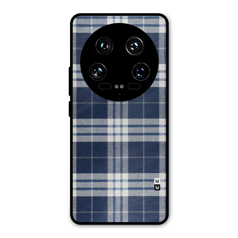 Blue White Check Metal Back Case for Xiaomi 14 Ultra