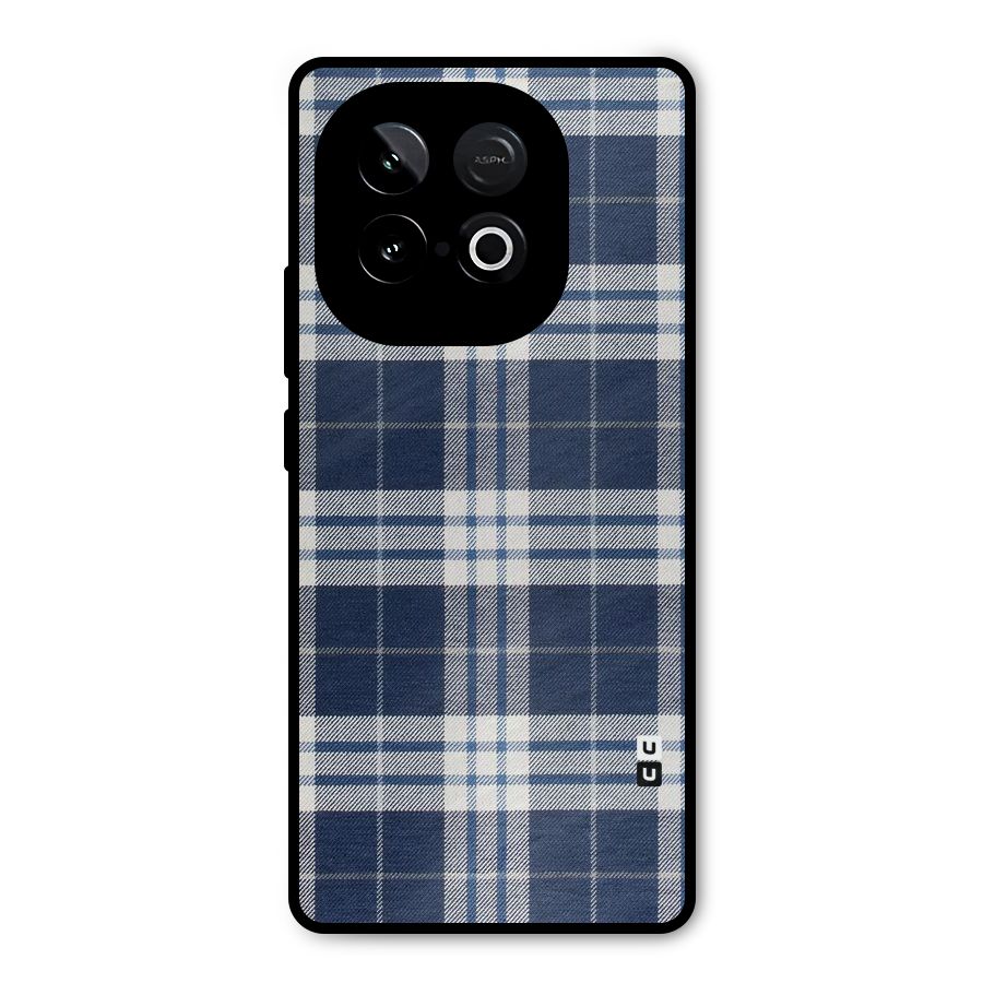 Blue White Check Metal Back Case for iQOO Neo 10