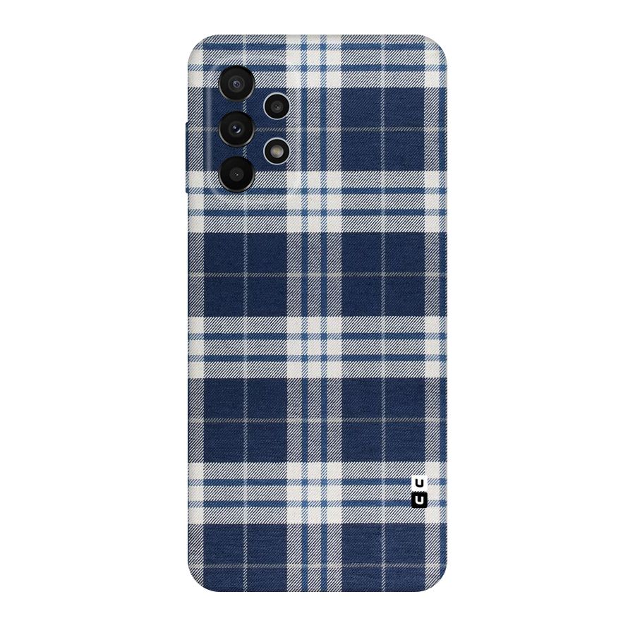 Blue White Check Original Polycarbonate Back Case for Galaxy A23