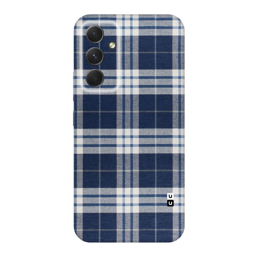 Blue White Check Original Polycarbonate Back Case for Galaxy A54