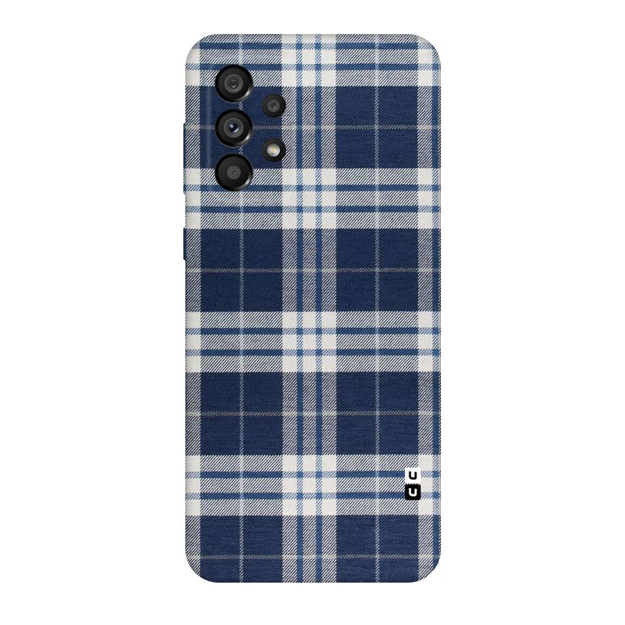 Blue White Check Original Polycarbonate Back Case for Galaxy A73 5G