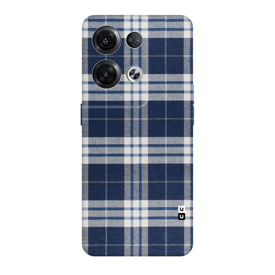Blue White Check Original Polycarbonate Back Case for Oppo Reno8 Pro 5G