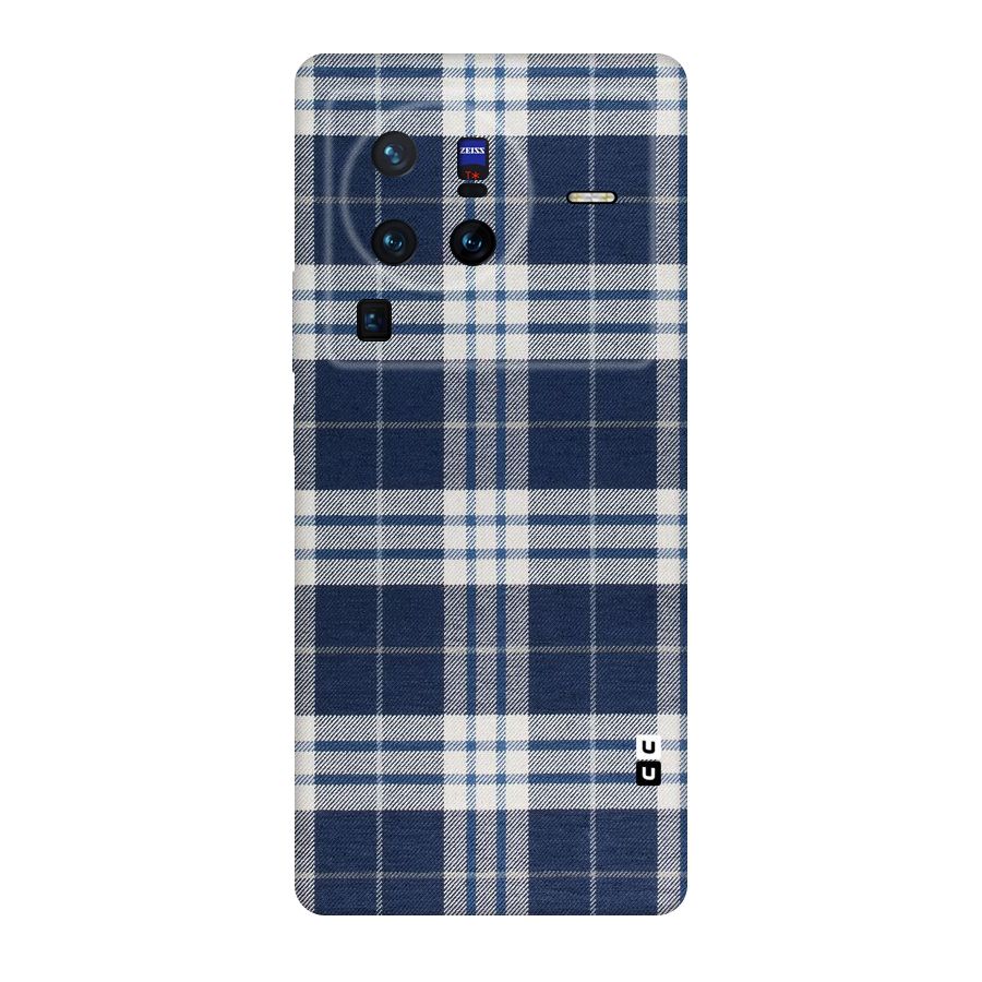 Blue White Check Original Polycarbonate Back Case for Vivo X80