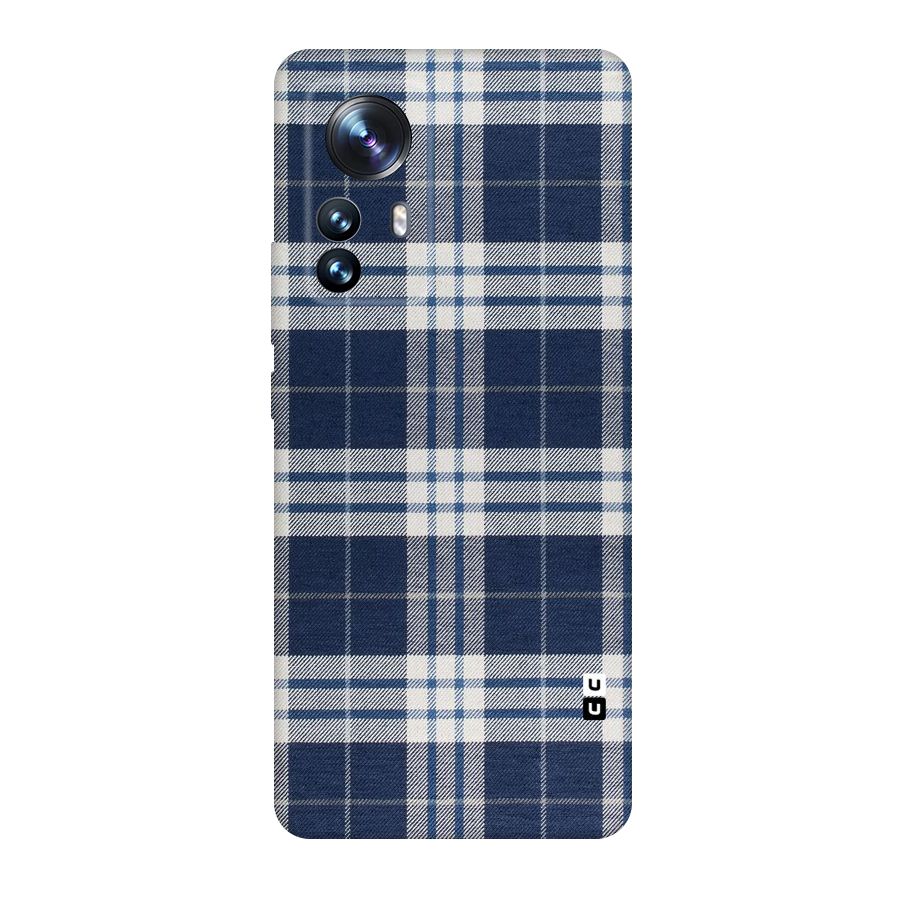 Blue White Check Original Polycarbonate Back Case for Xiaomi 12 Pro