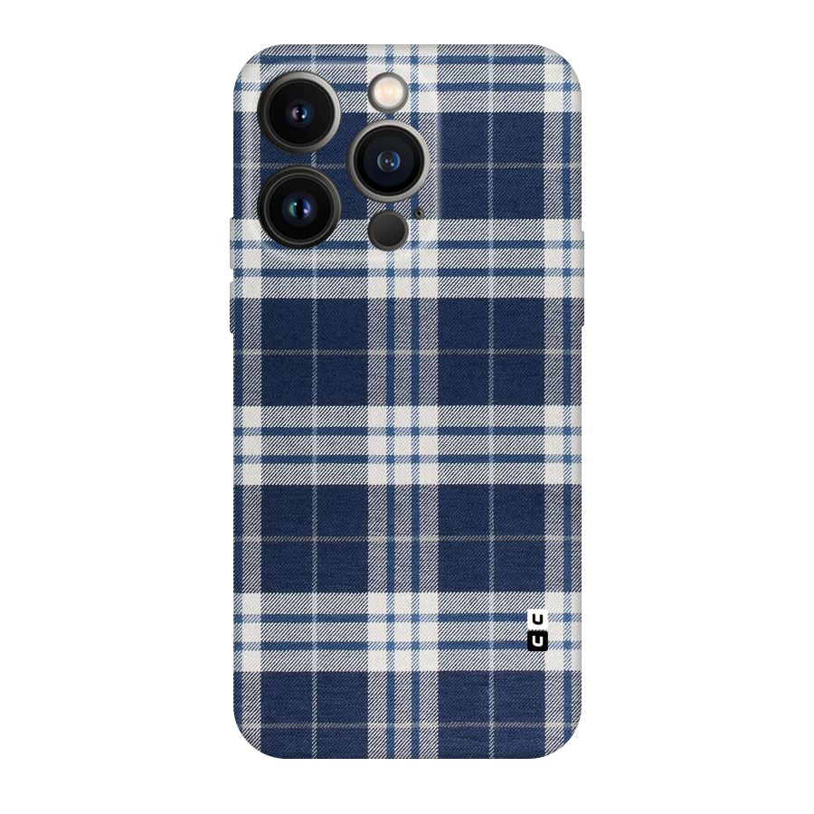 Blue White Check Original Polycarbonate Back Case for iPhone 14 Pro