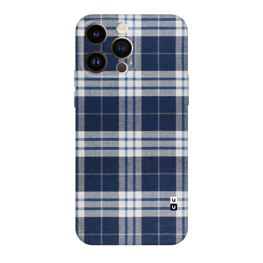 Blue White Check Original Polycarbonate Back Case for iPhone 14 Pro Max