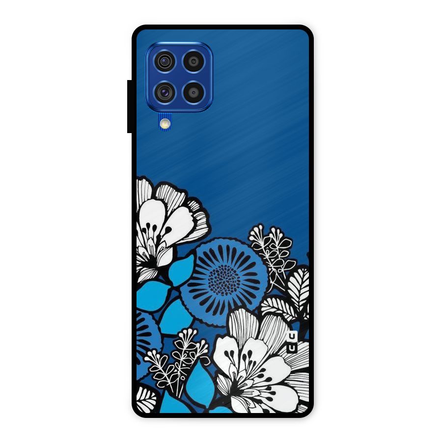 Blue White Flowers Metal Back Case for Galaxy F62