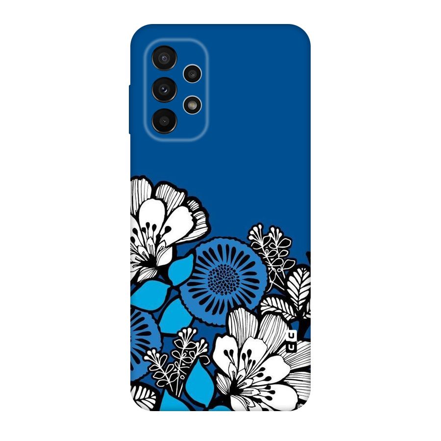 Blue White Flowers Original Polycarbonate Back Case for Galaxy A23