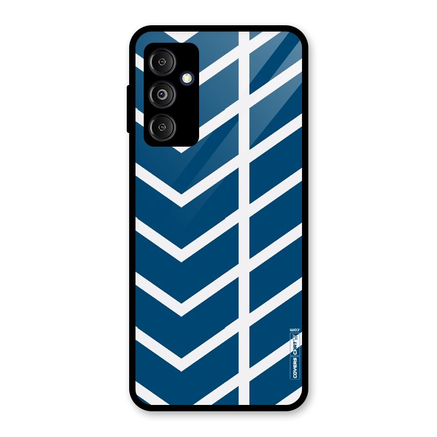 Blue White Pattern Glass Back Case for Galaxy M14 5G