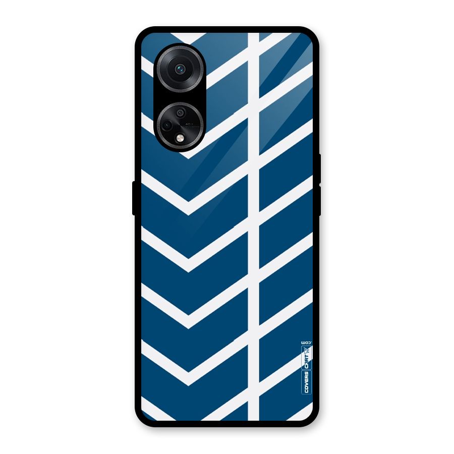 Blue White Pattern Glass Back Case for Oppo F23