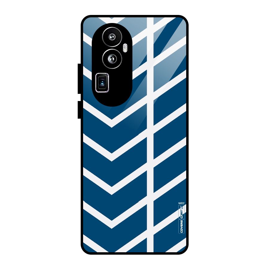 Blue White Pattern Glass Back Case for Oppo Reno10 Pro Plus