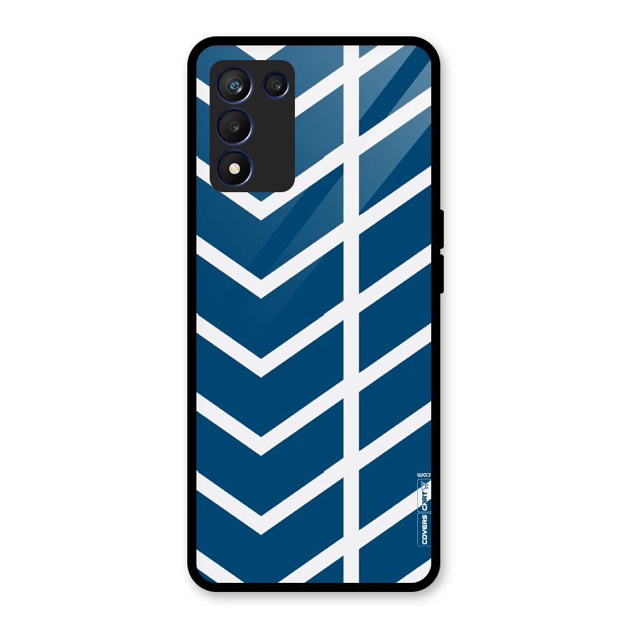 Blue White Pattern Glass Back Case for Realme 9 5G Speed