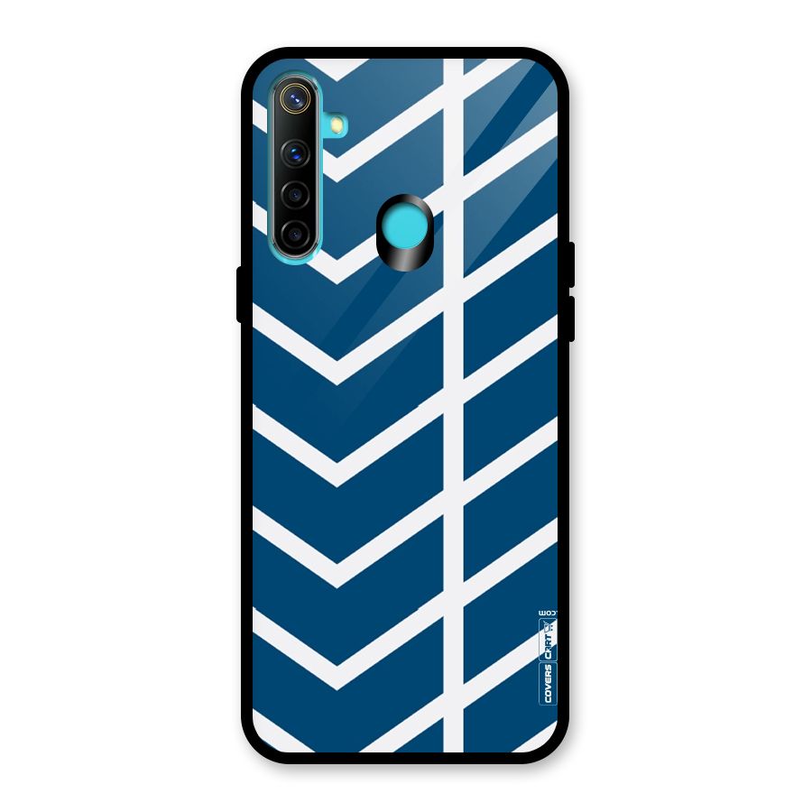 Blue White Pattern Glass Back Case for Realme Narzo 10