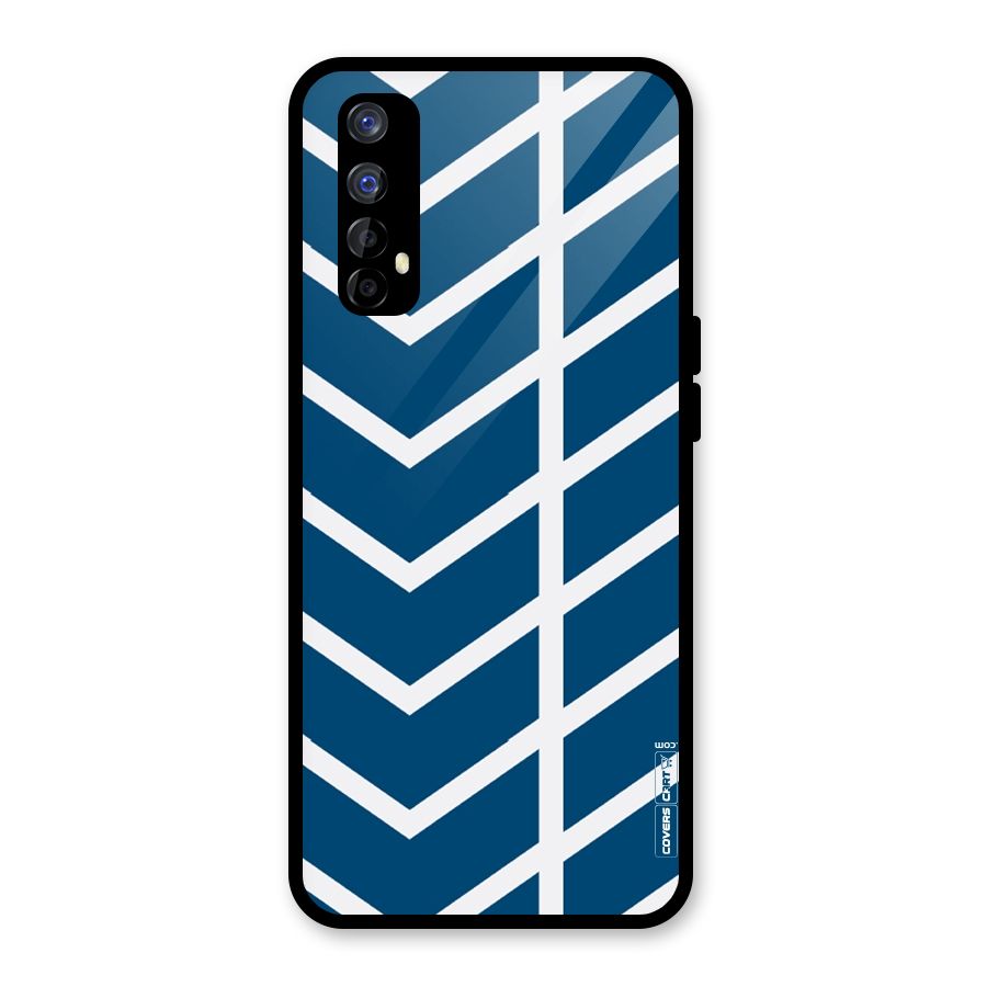 Blue White Pattern Glass Back Case for Realme Narzo 20 Pro