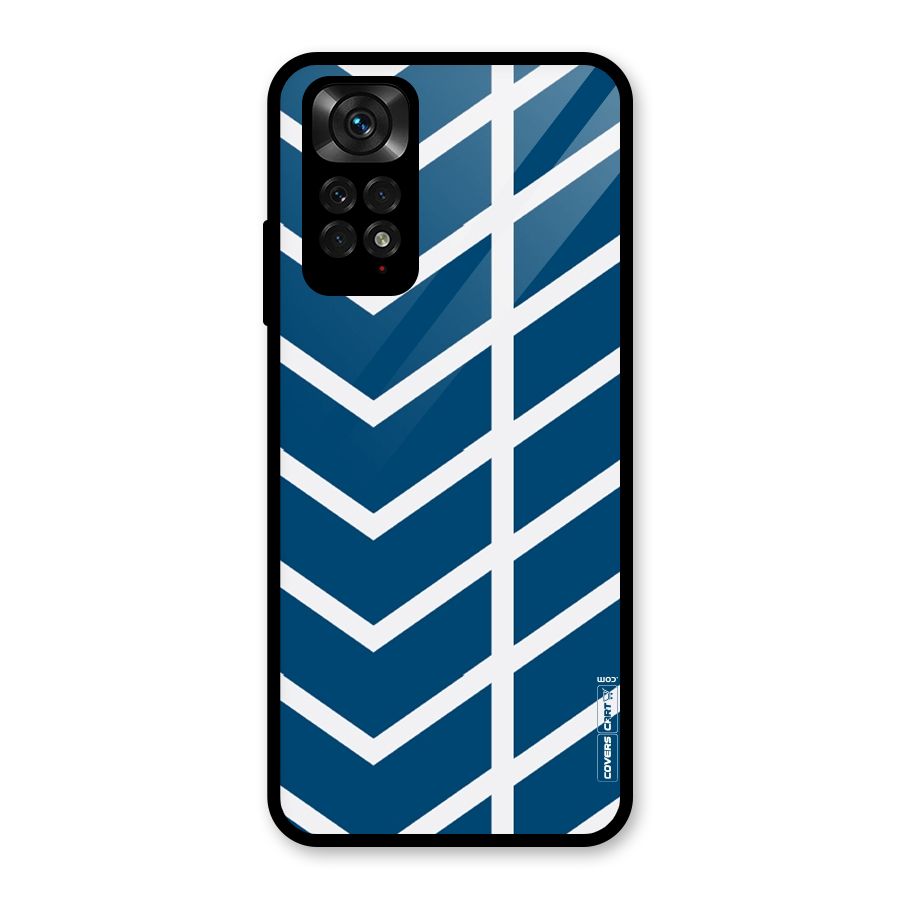 Blue White Pattern Glass Back Case for Redmi Note 11S