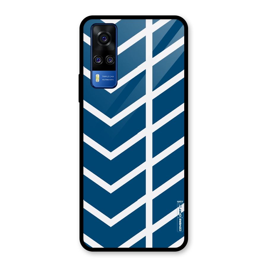 Blue White Pattern Glass Back Case for Vivo Y31