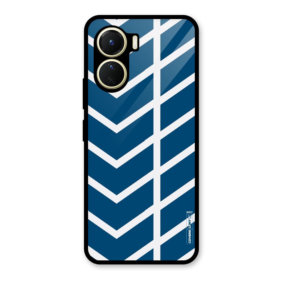 Blue White Pattern Glass Back Case for Vivo Y56