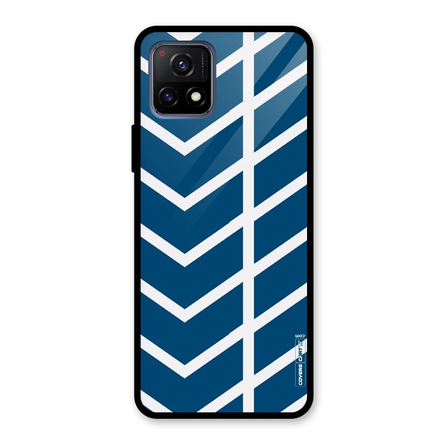 Blue White Pattern Glass Back Case for Vivo Y72 5G