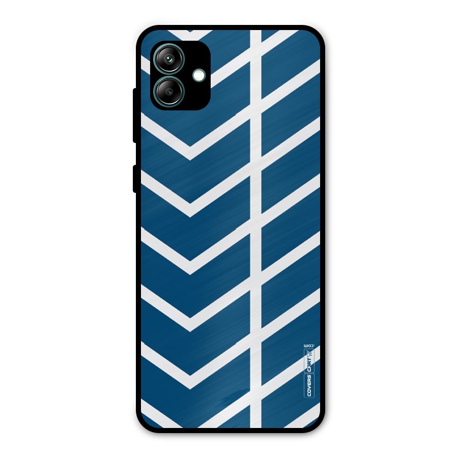 Blue White Pattern Metal Back Case for Galaxy A04