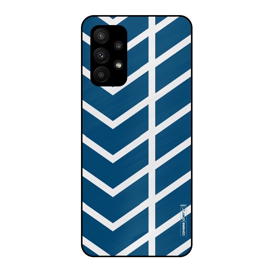 Blue White Pattern Metal Back Case for Galaxy A23