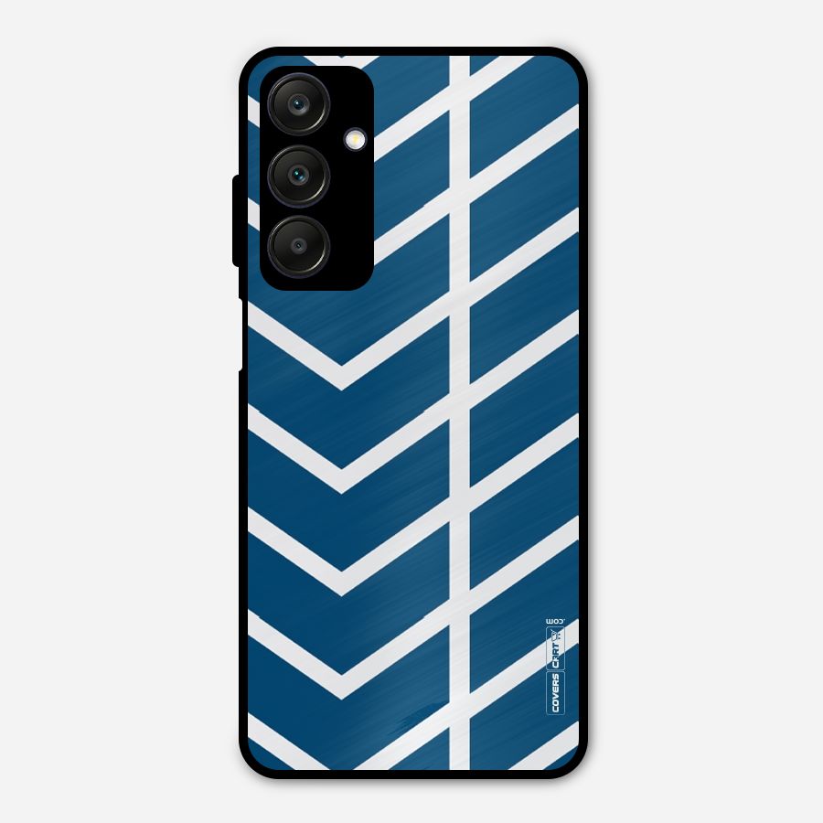 Blue White Pattern Metal Back Case for Galaxy A25 5G
