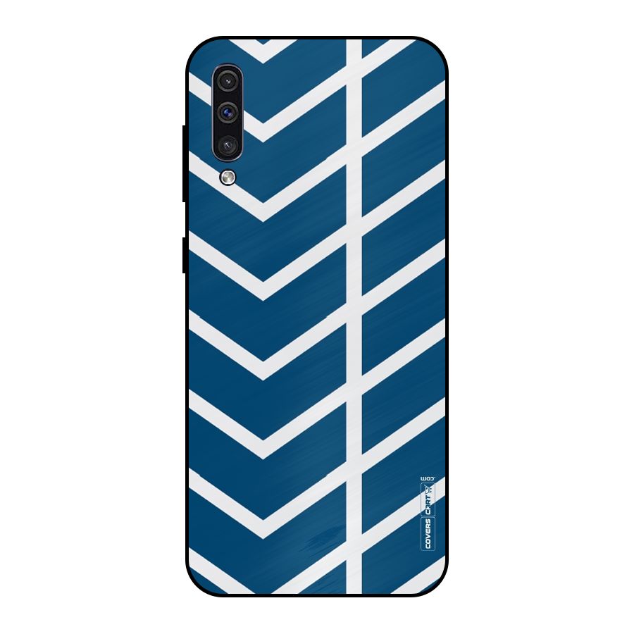 Blue White Pattern Metal Back Case for Galaxy A30s