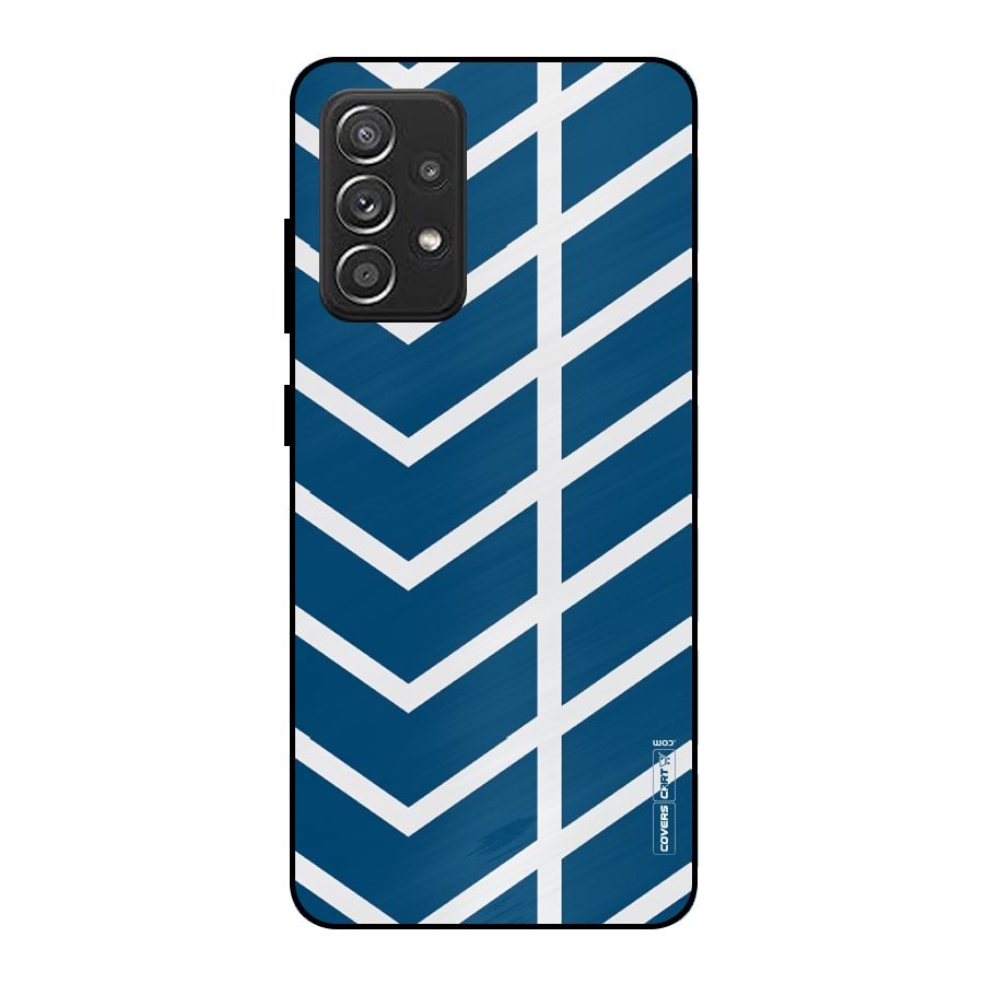 Blue White Pattern Metal Back Case for Galaxy A52